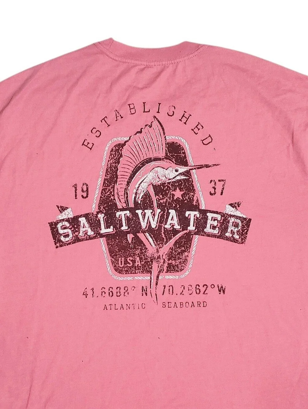 IZOD Mens Big Tall Saltwater Short Sleeve Graphic T-Shirt Rose Size 3XL-Tall NWT - Picture 4 of 7
